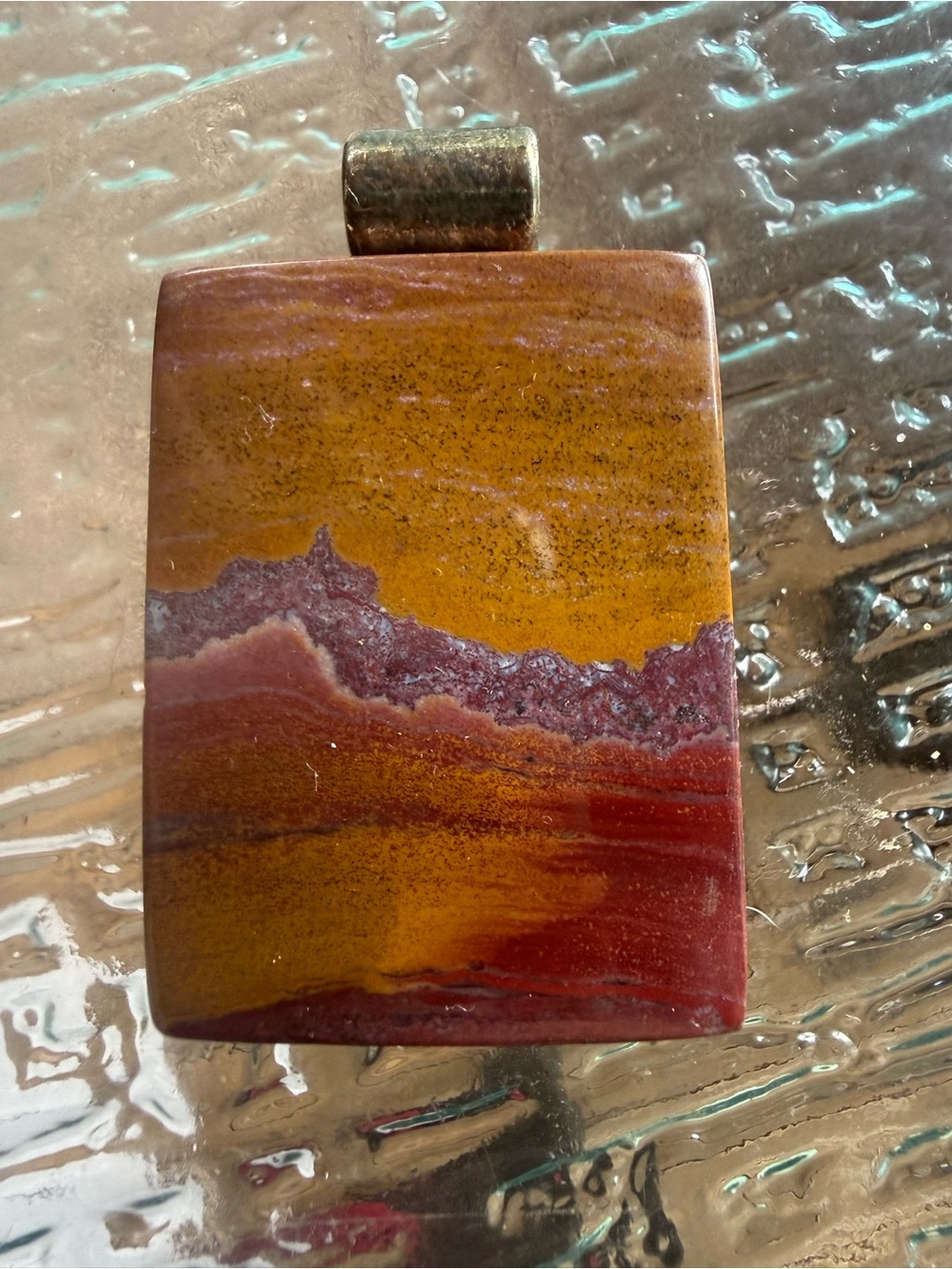Gorgeous jasper pendant with crystalline inclusion